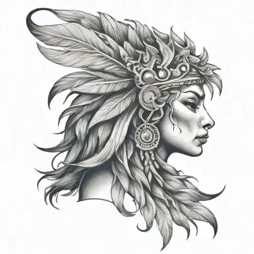 A Woman In A Lion Headdress