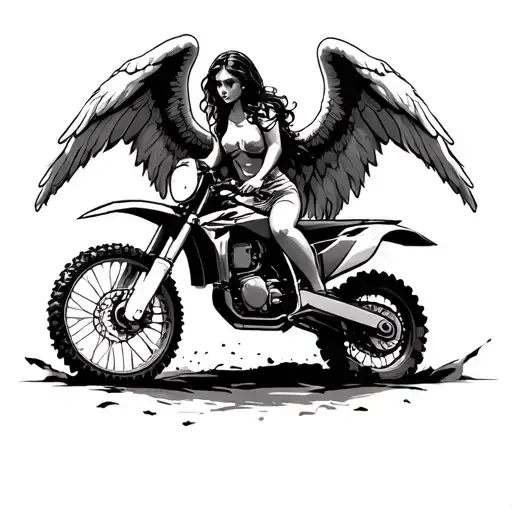 Femalr Angel On A Dirtbike