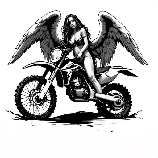 Femalr Angel On A Dirtbike
