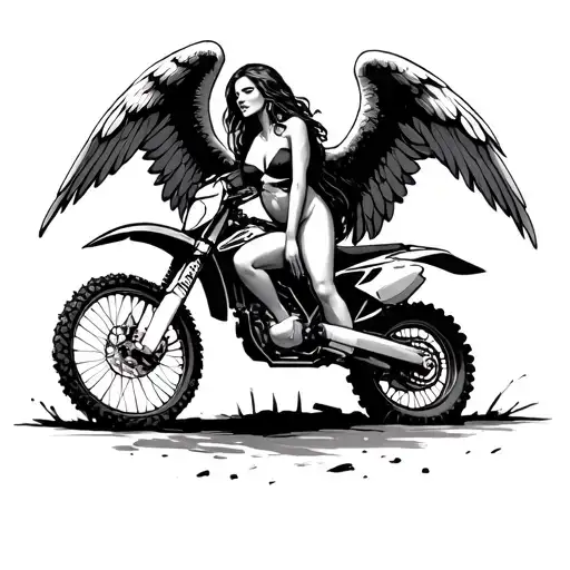 Female Angel On A Dirtbike