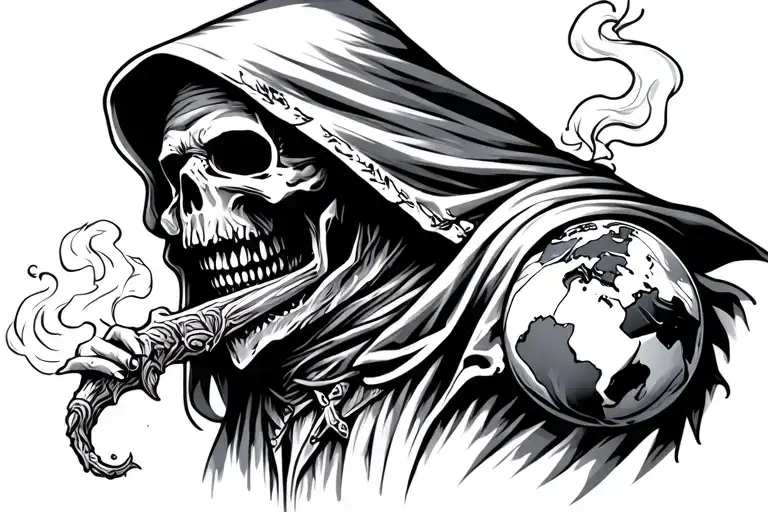 Grim Reaper Smoking The World