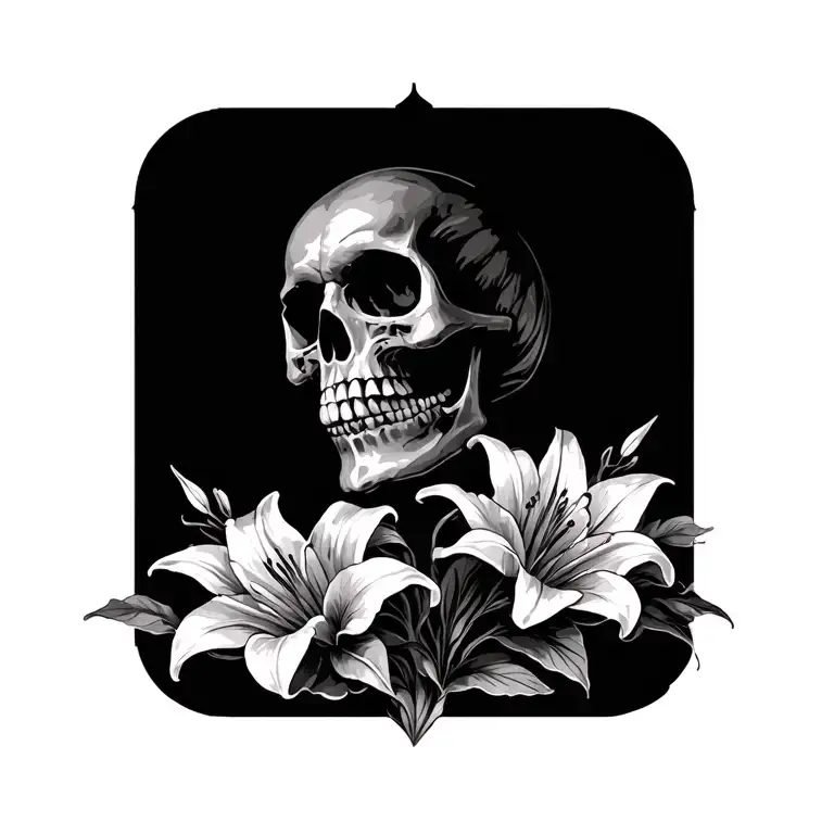 Skull And Lilys Black For Wrist Arm Sleeve