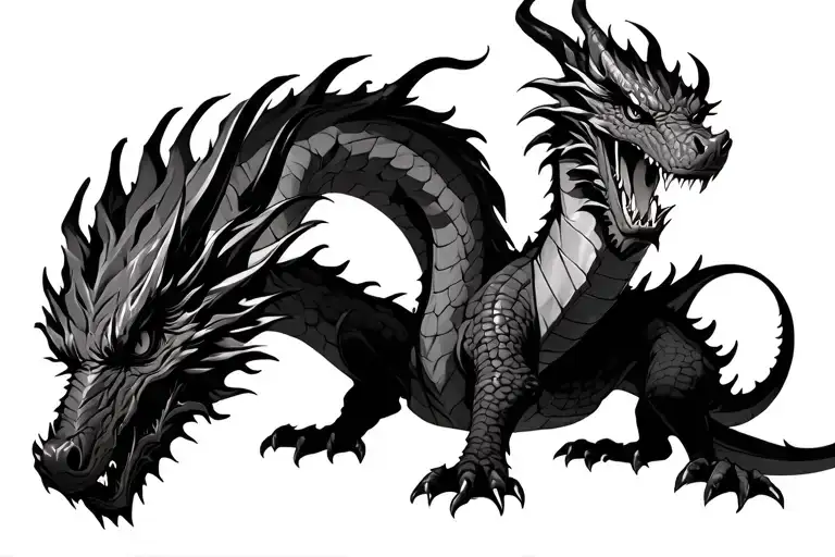 Samarai With Glocksturning Into A Dragon