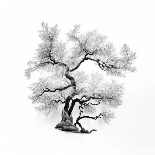 Lightning With Trees And Ocean