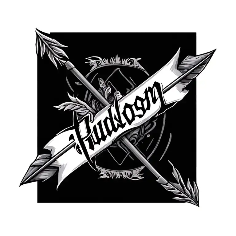 Hudson In Script Fint With Archery Arrow On Both Sides