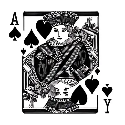 Ace Card With Queen Of Spades