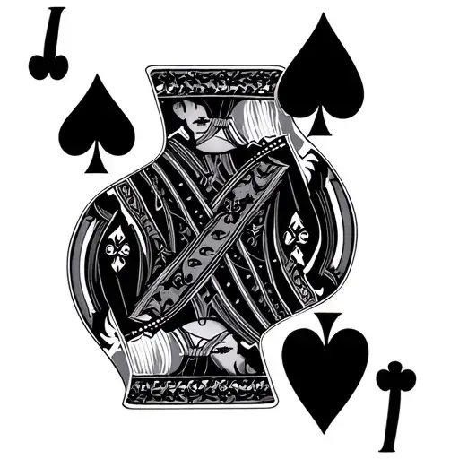 Spades Card With Queen Of Spades