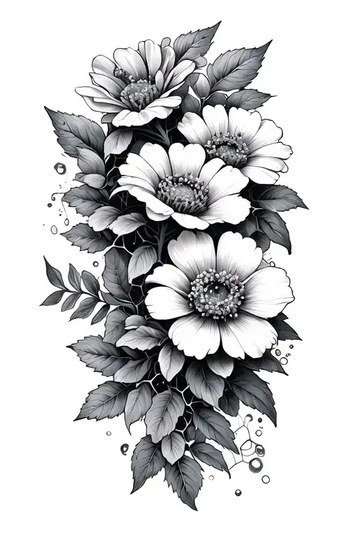 Honeycomb And Flowers