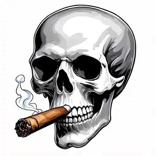 Skull Smoking A Cigar