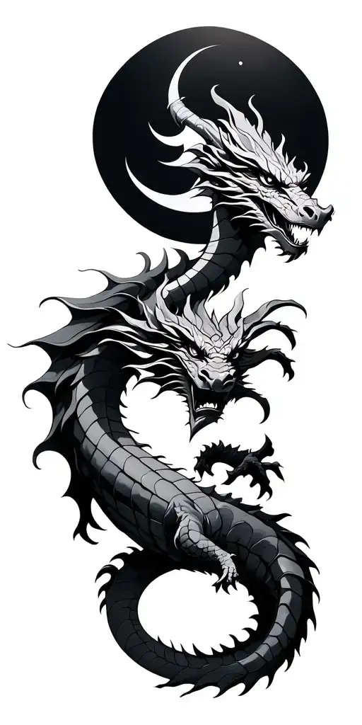 Dragon And Moon