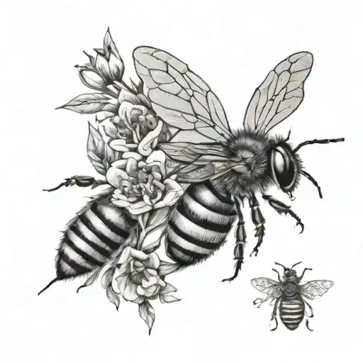 Seratonine Bee Flowers Intertwined