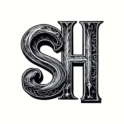Letters S H Next To Each Other In A Dark Way