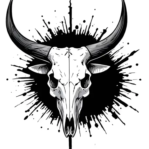 Semicolon Western Bull Skull