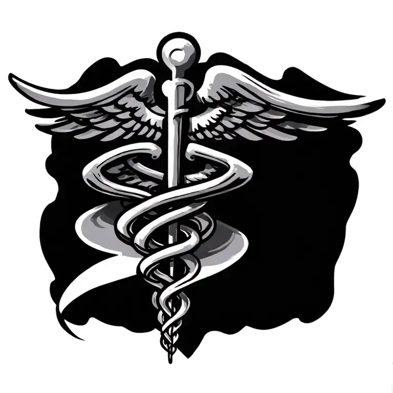 Medical Caduceus Intertwined