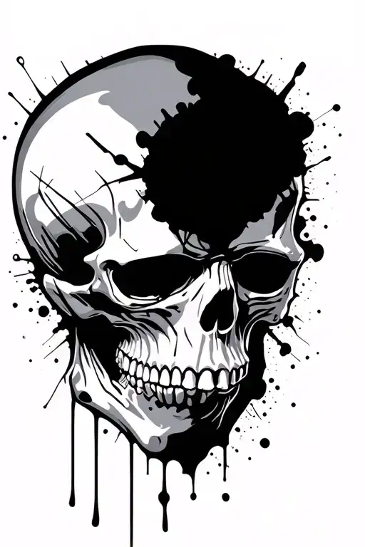 Trash Polka Style Skull