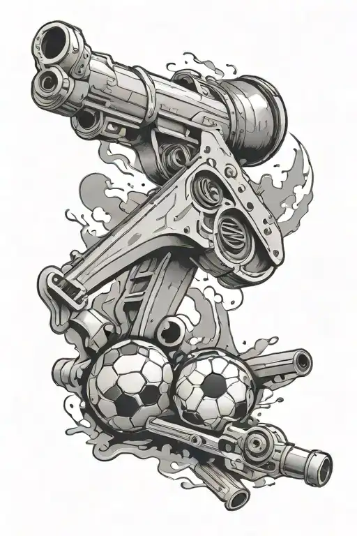 A Cannon Shooting Out A Soccer Ball