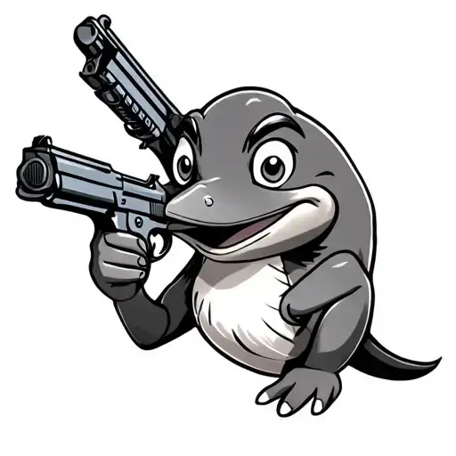 Perry The Platypus Holding A Gun