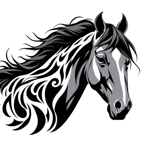 Mustang Horse Tribal