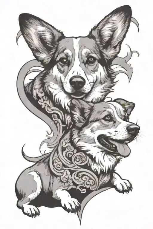 Two Corgis In A Heart