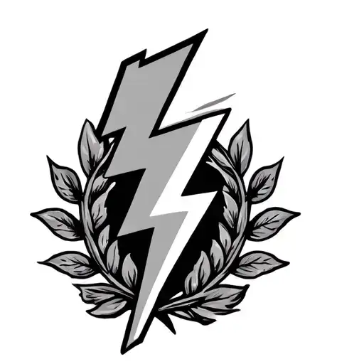 Laurel Leaf Wreath And Lightning Bolt