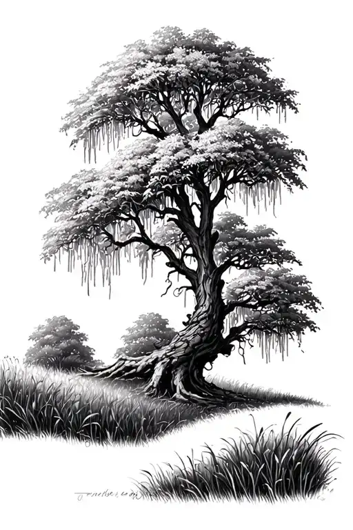 Willow Tree In A Meadow