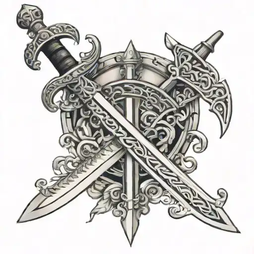 2 Irish Swords Kearns With Open Space For A Birthday Later