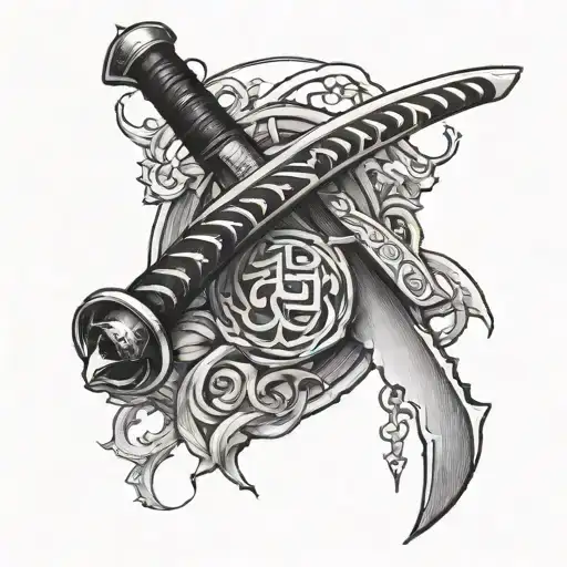 Katana With Kearns Last Name And A Place To Put A Date In The