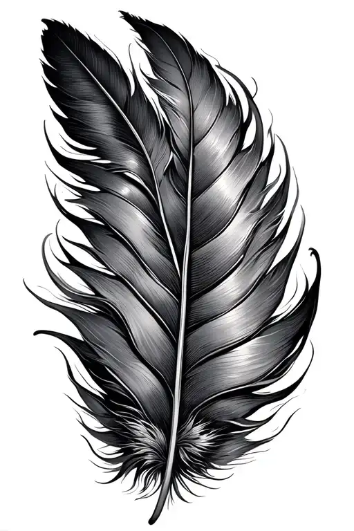 Feather And Leaf Intertwined