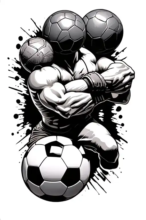 Wrestling And Soccer Ball Surrounded