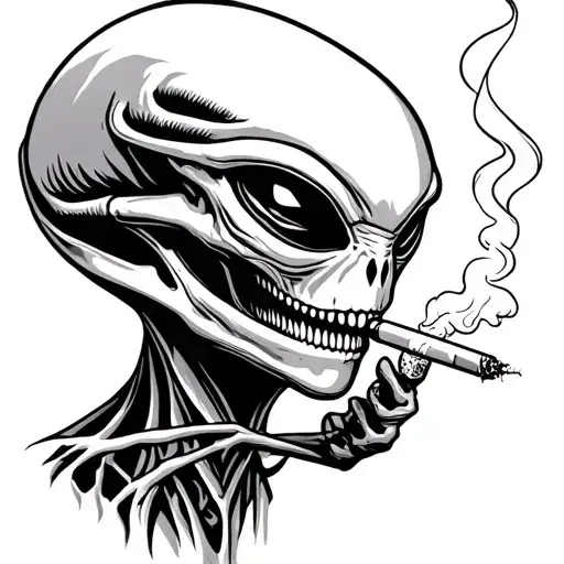 Alien Smoking A Joint