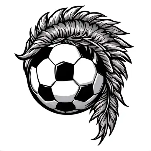 Soccer Ball With The Montezuma's Plume With Mexican Mustache
