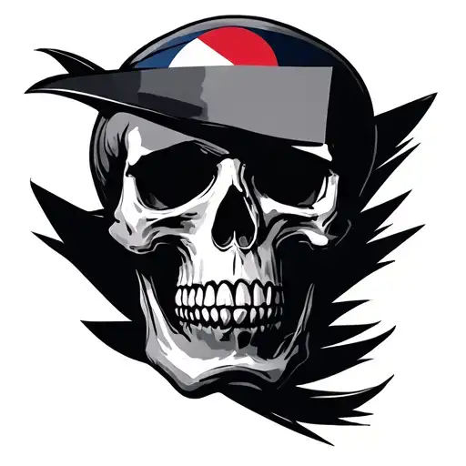 Skull And Colorado Flag Intertwined