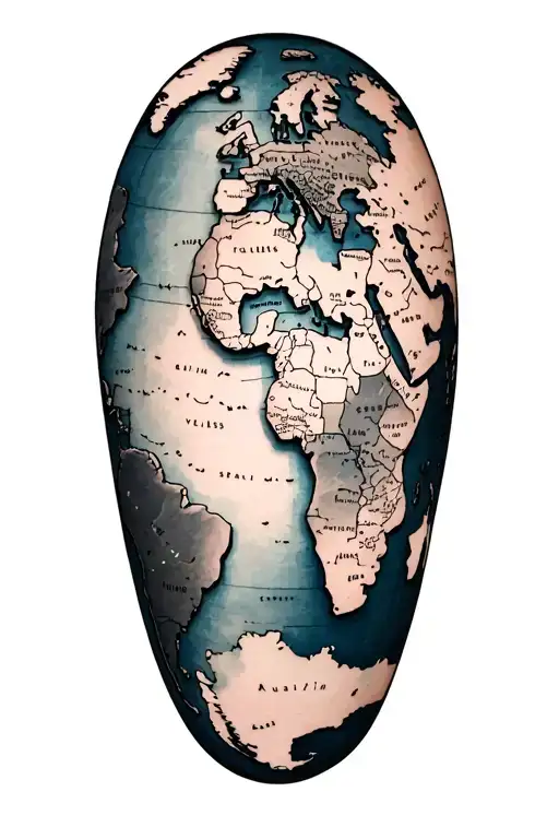 World Map Outline With All Countries Visited On The Back Of The Forearm