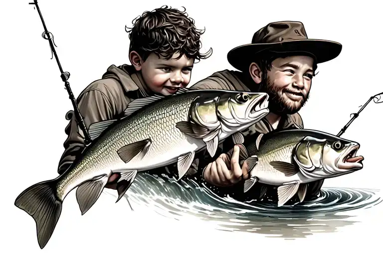Father Sons Fishing
