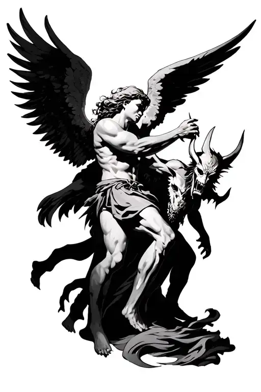 Angel Fighting A Demon