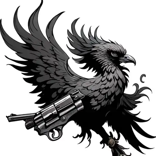 A Fiery Phoenix With A Revolver