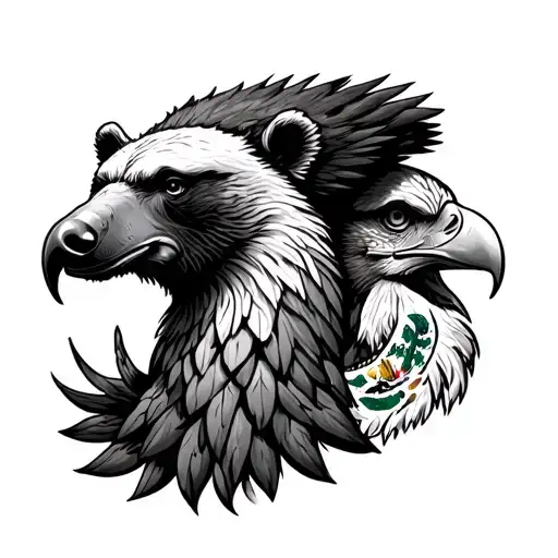 California Bear And Mexican Eagle