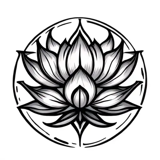 Unalome Symbol With Lotus