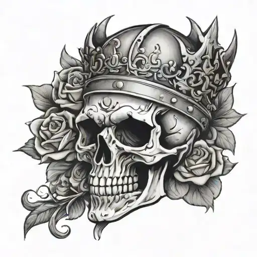 Number 94 With Skull Wearing A Crown