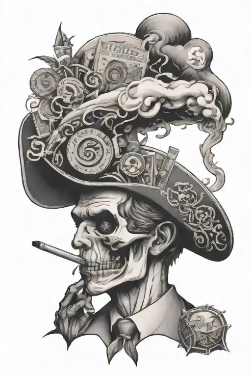 Design A Tattoo Featuring Smoking And The Theme Of Getting Money