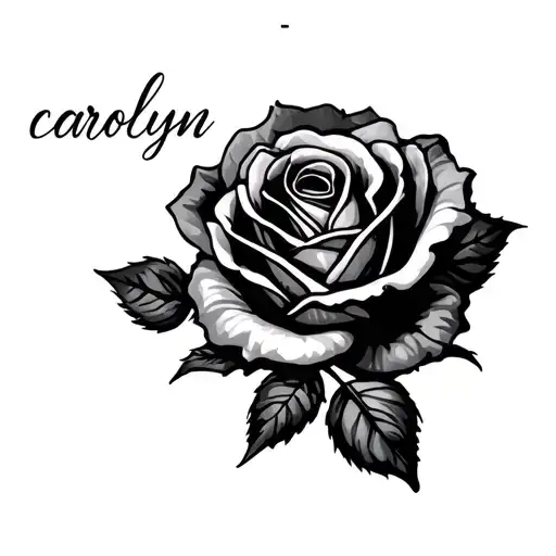 The Name Carolyn With A Rose