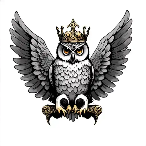 Sleeve Owl Crown Brass Knuckles Wings