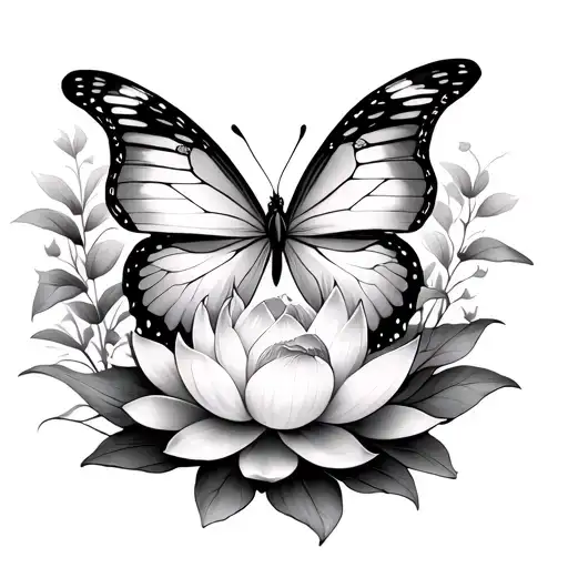 Lotus And Butterfly
