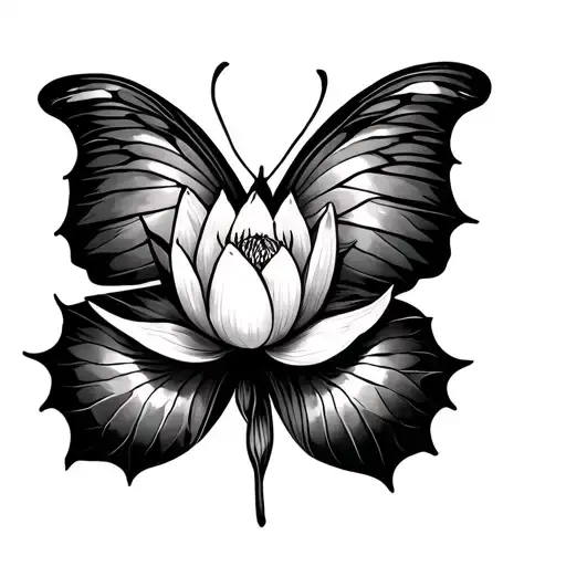 Lotus And Butterfly Wings Forming