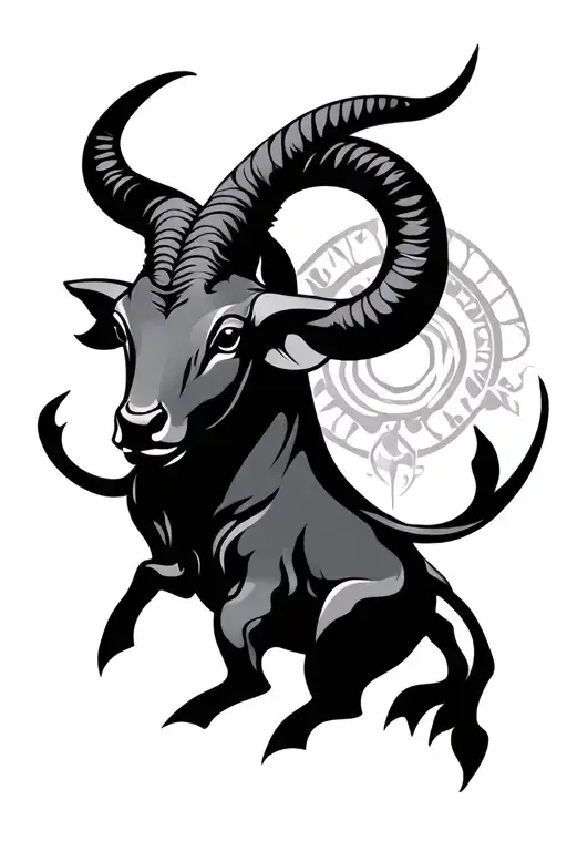 Taurus Zodiac Symbol And Spiritual Symbol Merging