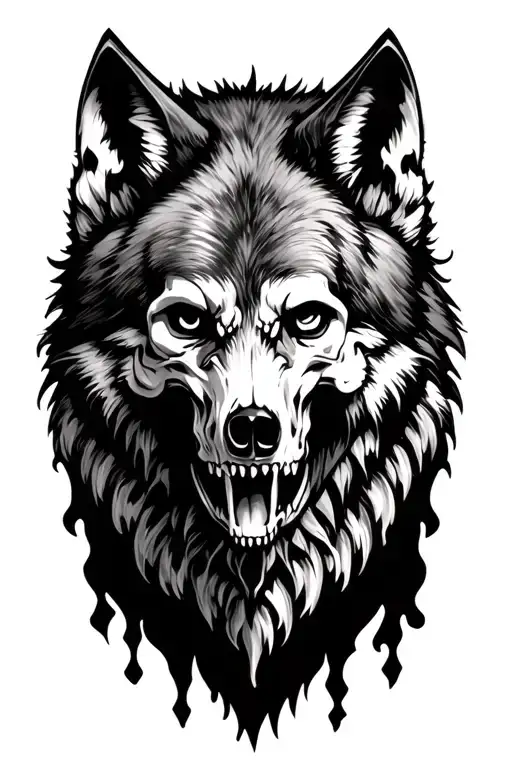 Wolf And Skull