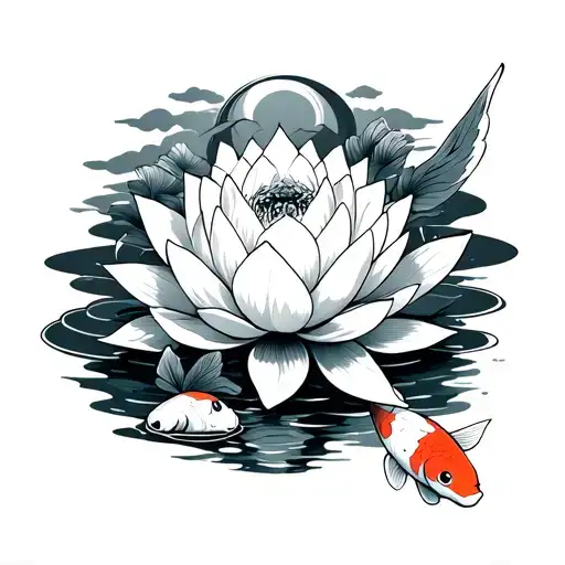 Avatar The Last Airbender White Lotus Pai Sho Piece With Koi Fish Swimming Around It
