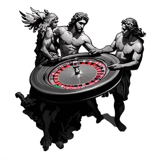 Greek Gods Playing Roulette On Mount Olympus