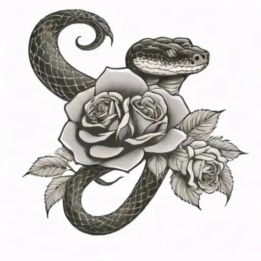 Snake And Roses