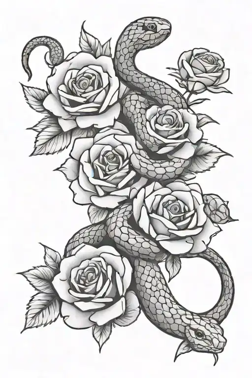 Snake And Roses